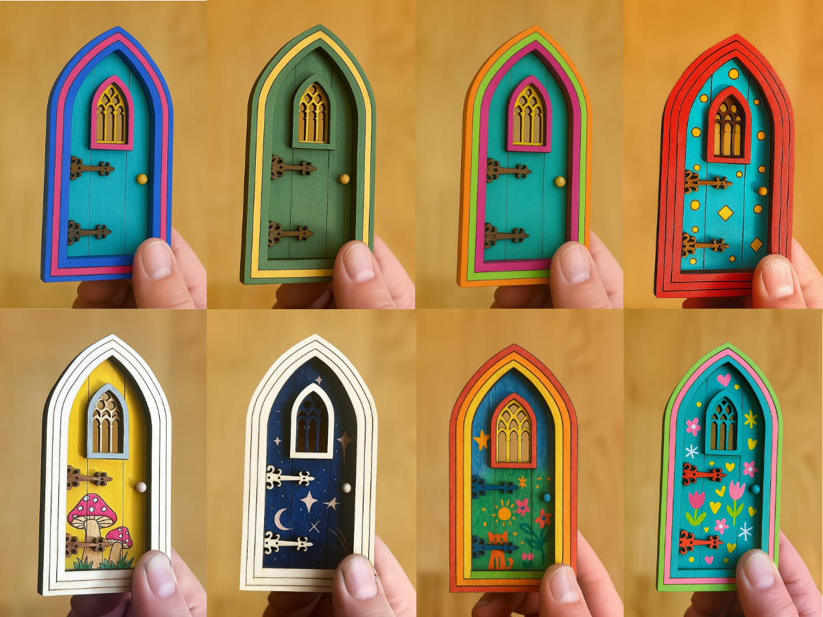 DIY Gothic Fairy Door Kit - Bulk Sets for Birthday Parties, Workshops, Crafting Fun
