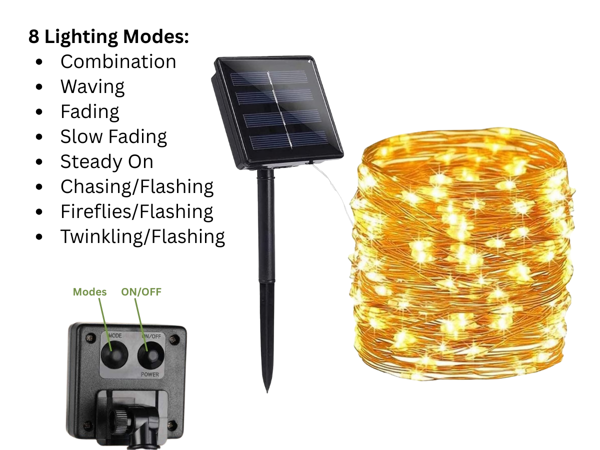 Solar Fairy Lights – Outdoor Magic for Your Fairy Garden (7m, 50 LEDs)