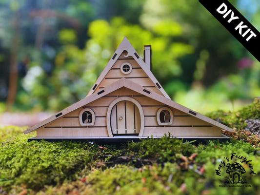 DIY Fairy House Kit with Solar Light - Lili's Wooden Garden Cottage - Build & Paint Craft