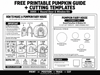 Finished Round Fairy Door & Window Set – Fairy Gardens & Pumpkin Houses