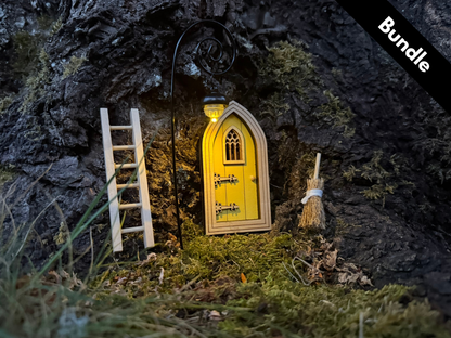 Fairy Arrival Set – Door, Glowing Lantern, Ladder & Broom