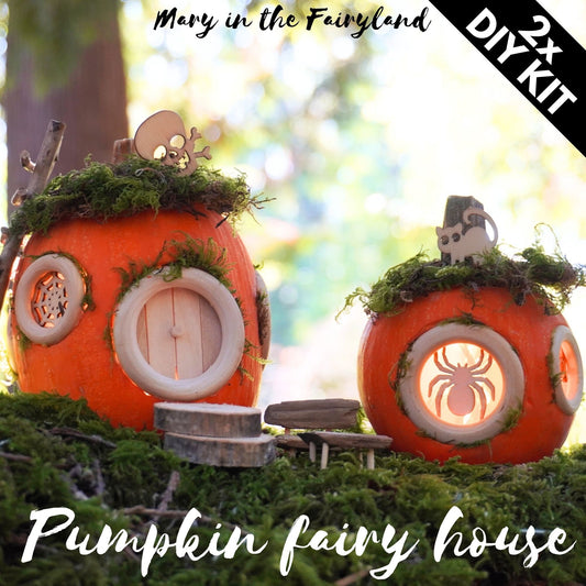 2x DIY pumpkin fairy house Kits