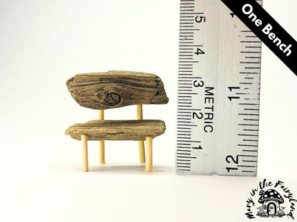 5x Enchanting Handmade Miniature Wood Benches
