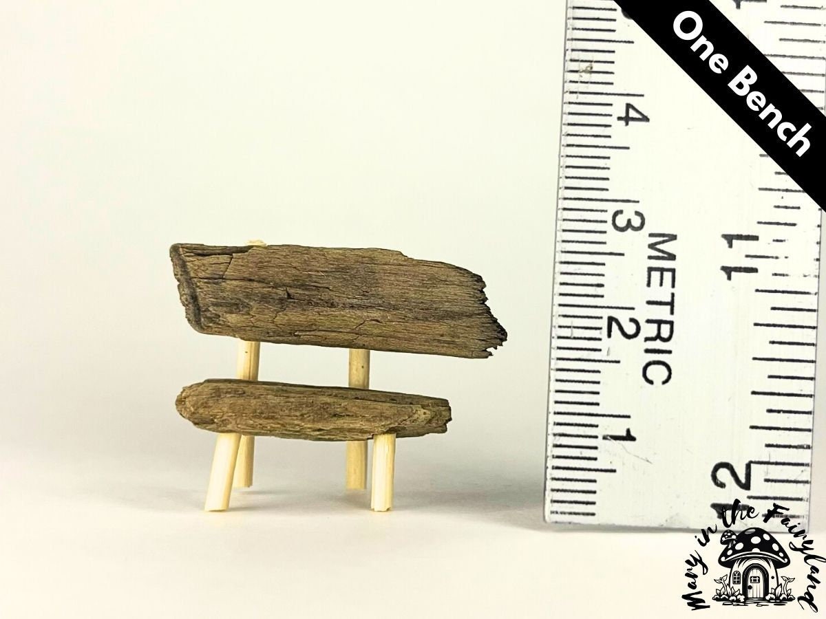 5x Enchanting Handmade Miniature Wood Benches