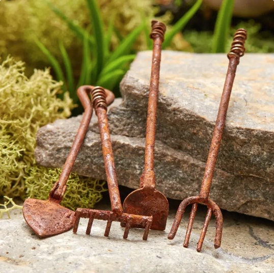 4 Pcs Piece Set Pocket Fairy Garden Miniature Tools Dollhouse Accessory Accessories Gardening