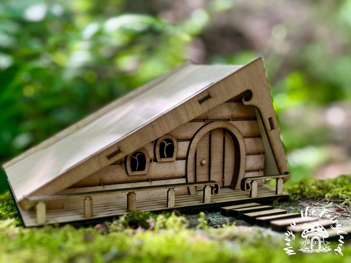 DIY Fairy House Kit with Solar Light – Easy Wooden Craft for All Ages – Garden Decoration – Build & Paint Fairy Cottage