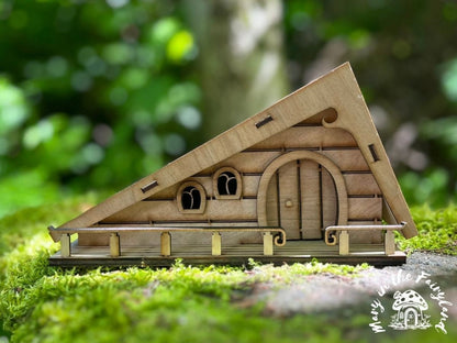 DIY Fairy House Kit with Solar Light – Easy Wooden Craft for All Ages – Garden Decoration – Build & Paint Fairy Cottage