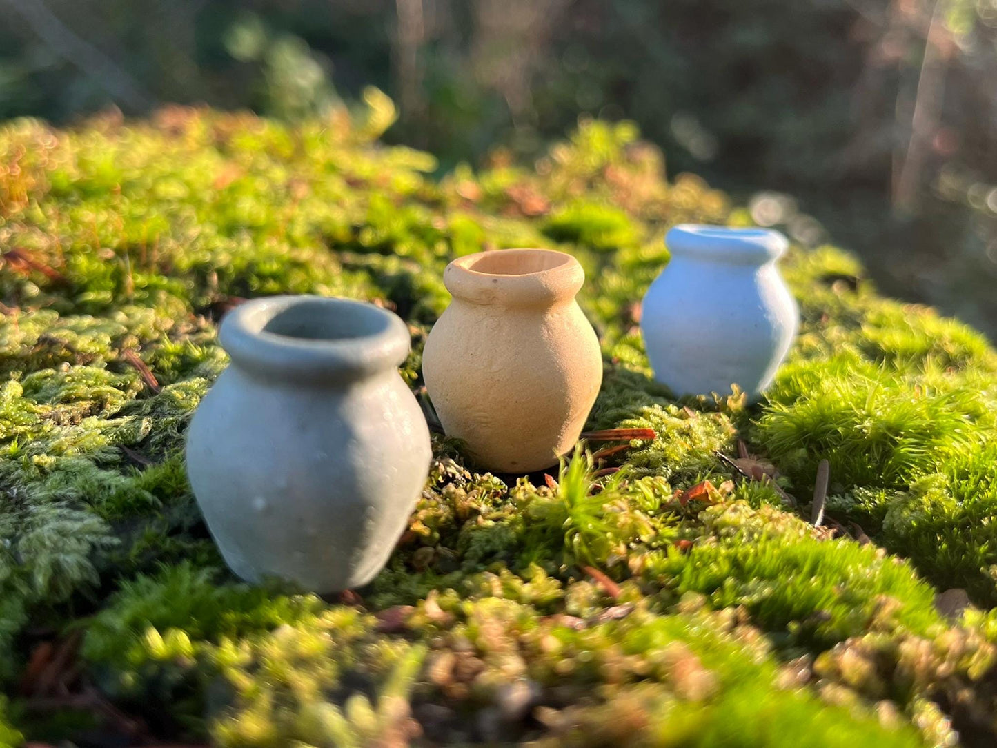 Set of 3 Enchanted Miniature Ceramic Vases