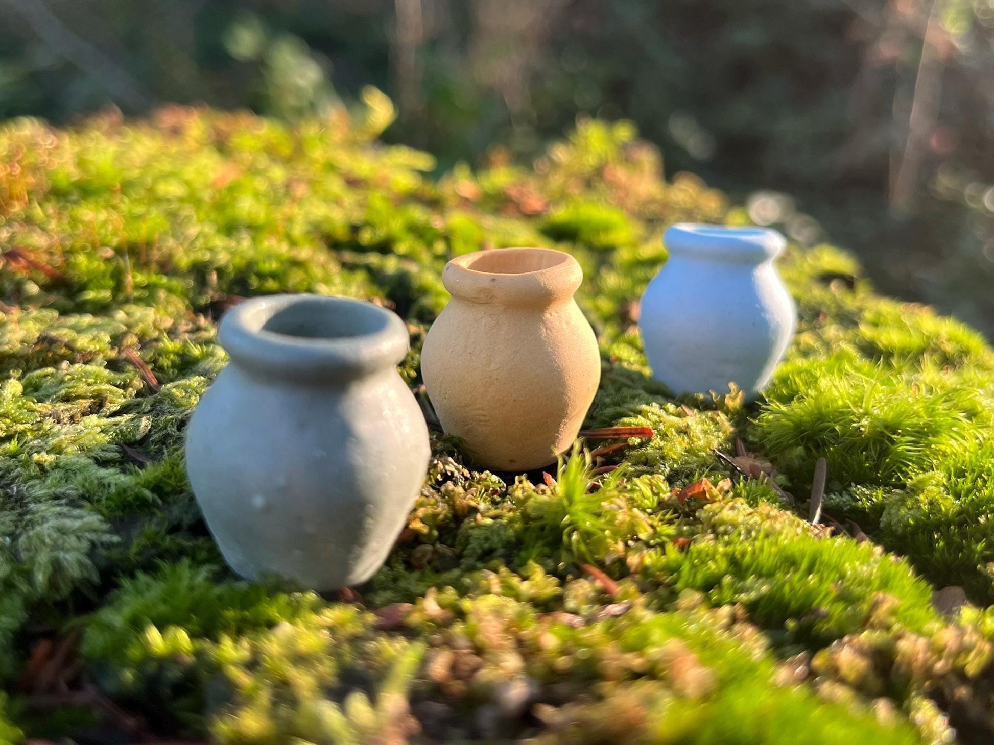 Set of 3 Enchanted Miniature Ceramic Vases