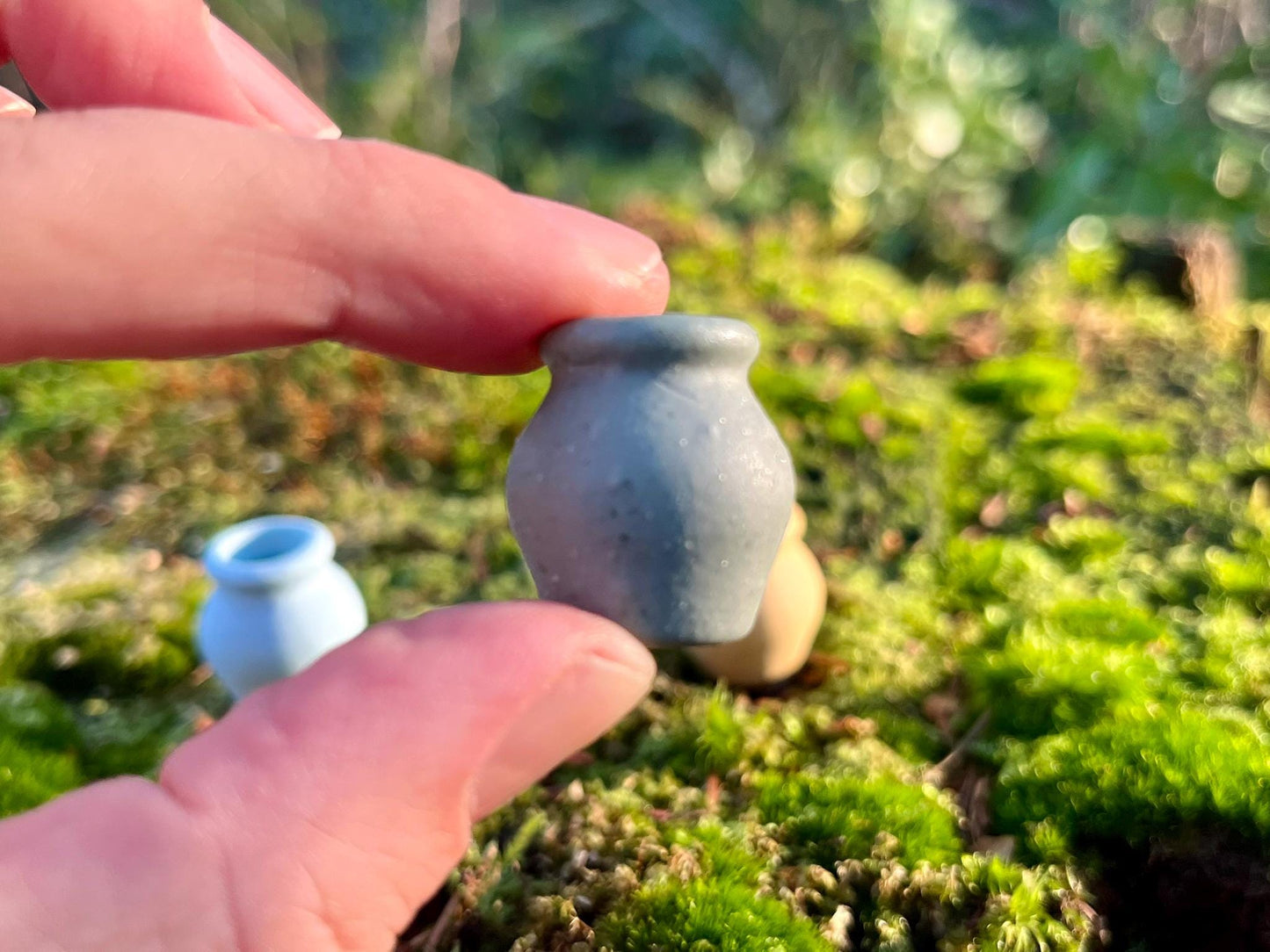 Set of 3 Enchanted Miniature Ceramic Vases