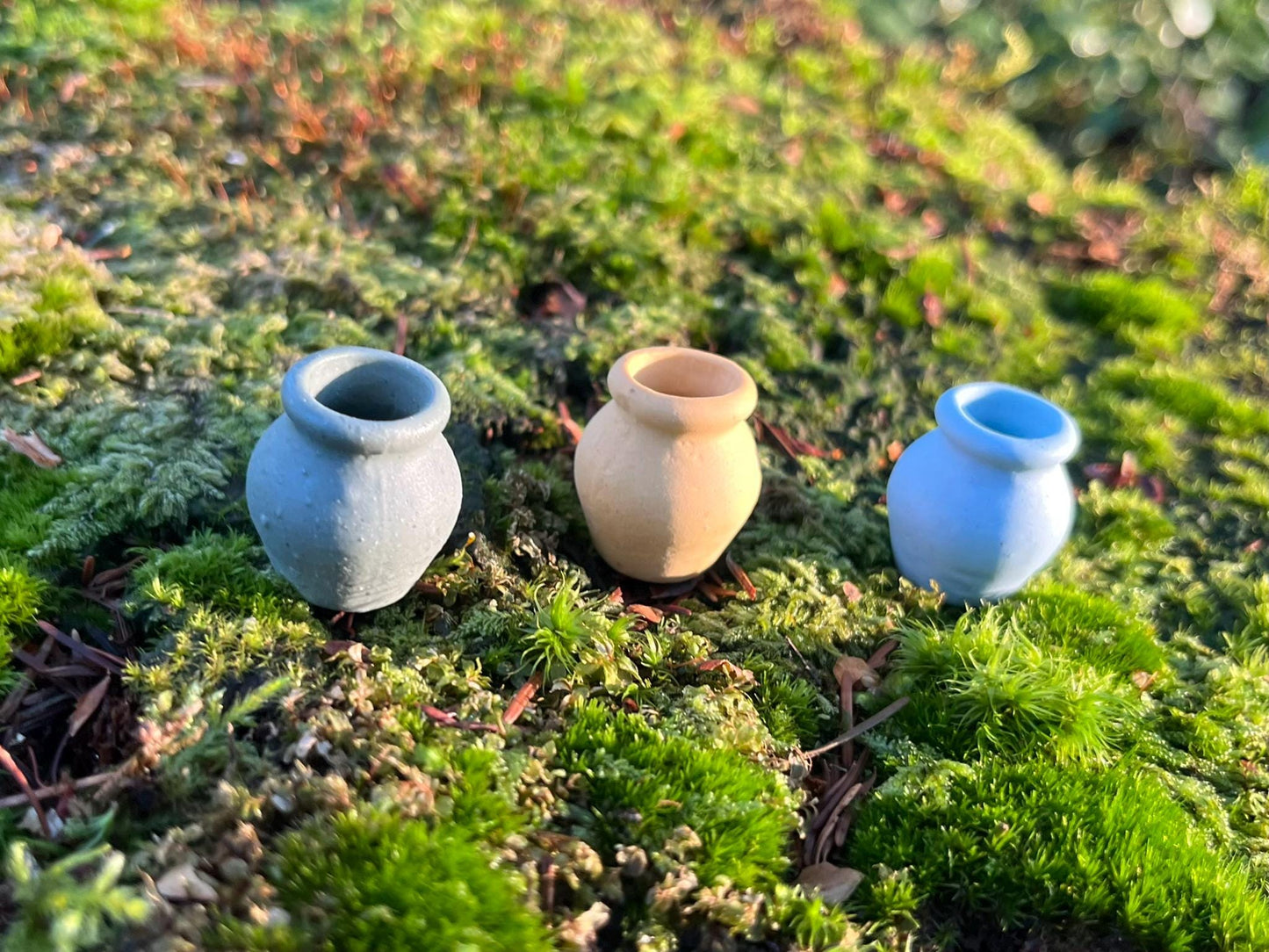 Set of 3 Enchanted Miniature Ceramic Vases