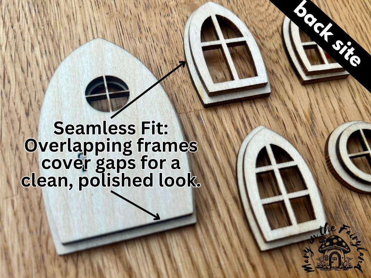 Finished Small Fairy Door and Window Set - Build a Magical Fairy House