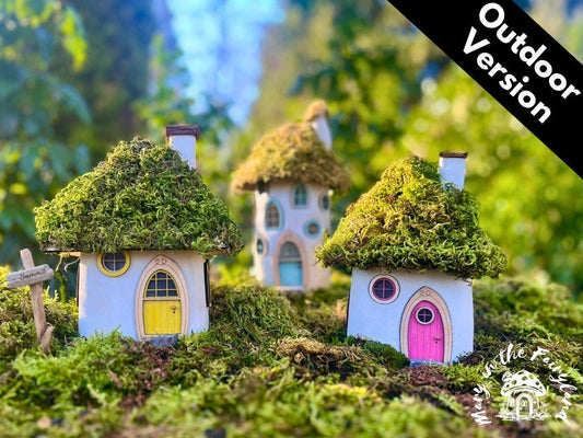 Handcrafted Fairy House – Unique Handmade with Wooden Roof & Sealed for Durability (Outdoor Version)
