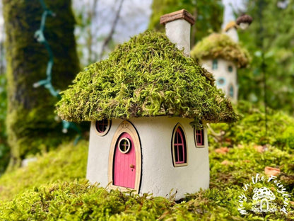 Handcrafted Fairy House – Unique Handmade with Wooden Roof & Sealed for Durability (Outdoor Version)
