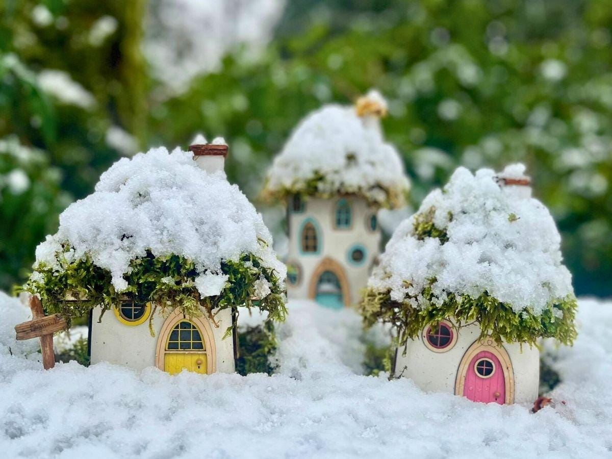 Handcrafted Fairy House – Unique Handmade with Wooden Roof & Sealed for Durability (Outdoor Version)