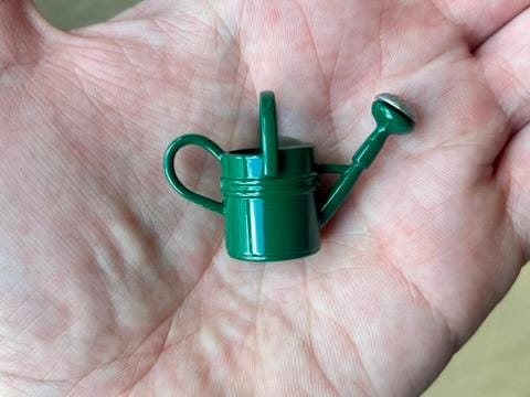 Miniature Fairy Garden Watering Can - Tiny Metal Decor - 1/24 Scale Mini Accessory