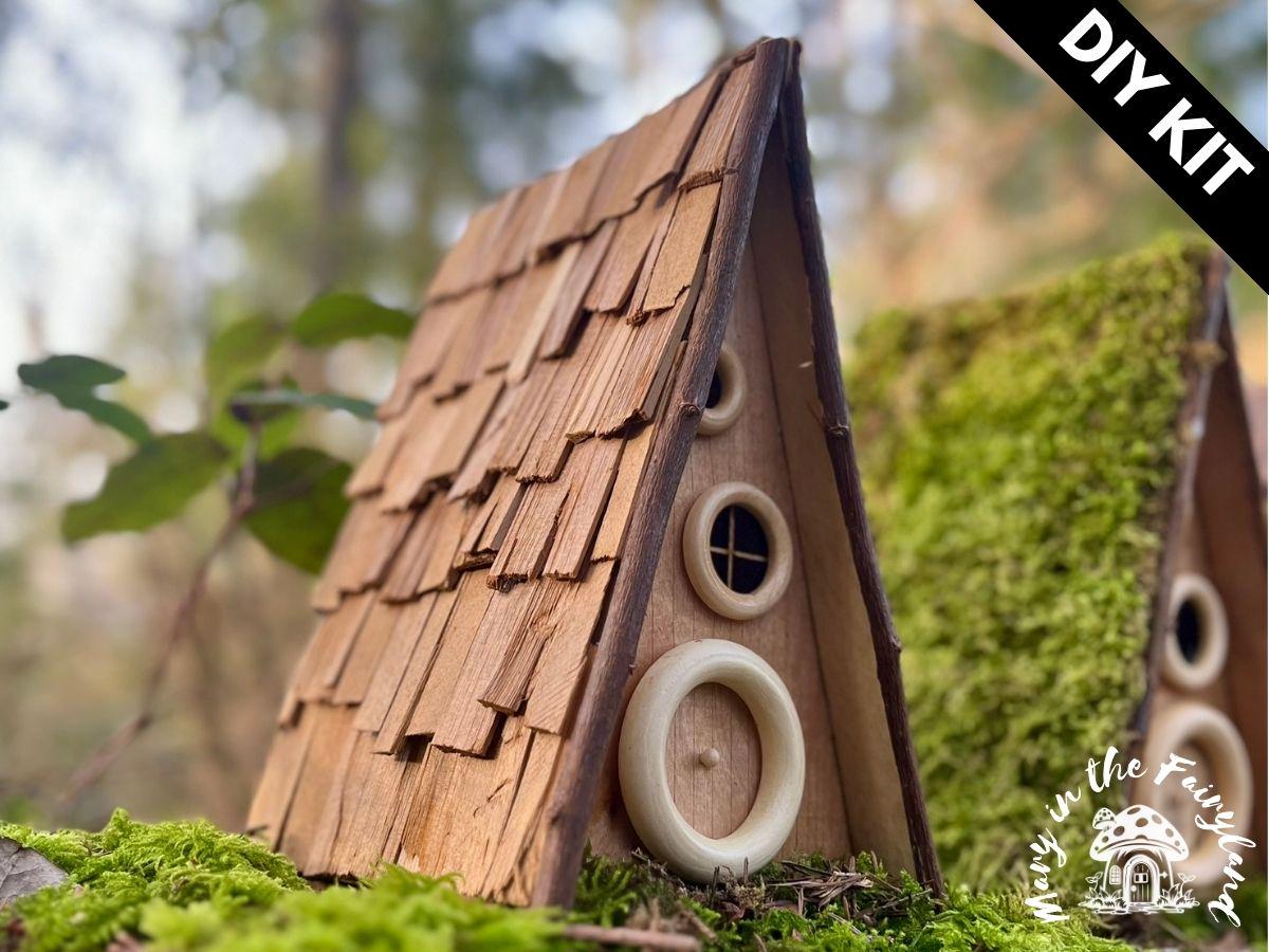 4x DIY A-Frame Fairy House Kit - Whimsical Craft for Magical Gardens