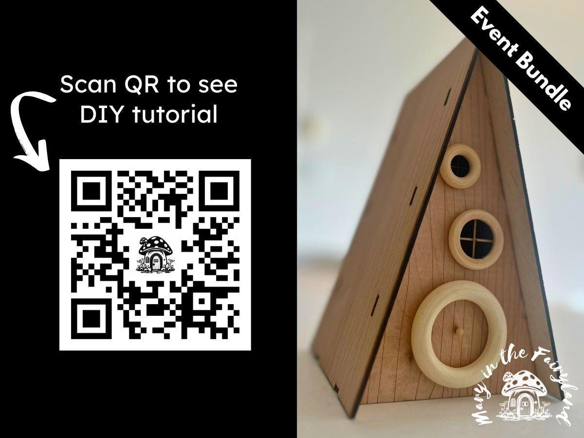 4x DIY A-Frame Fairy House Kit - Whimsical Craft for Magical Gardens