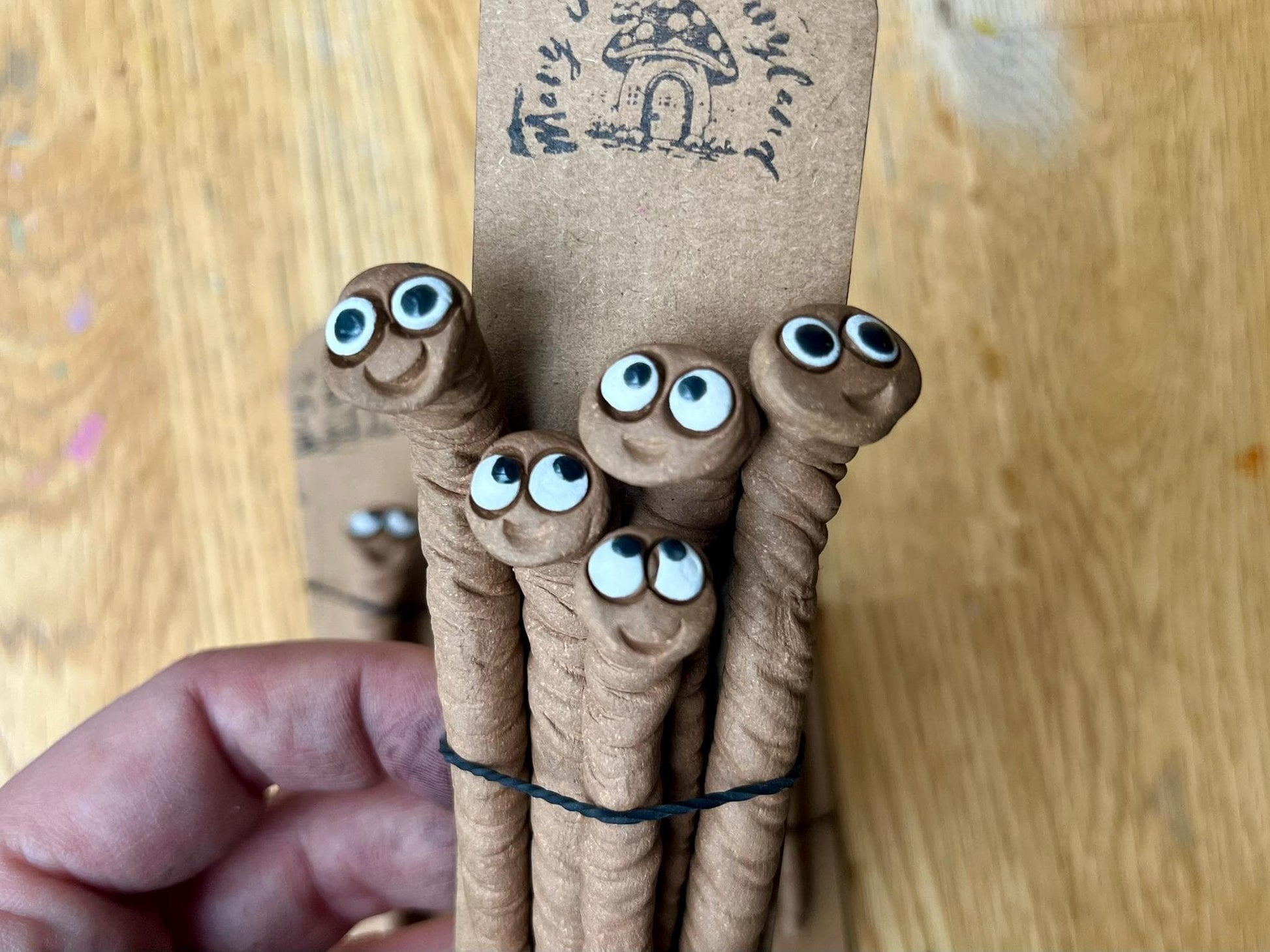 Handmade Clay Worm – Whimsical Fairy Garden Miniature