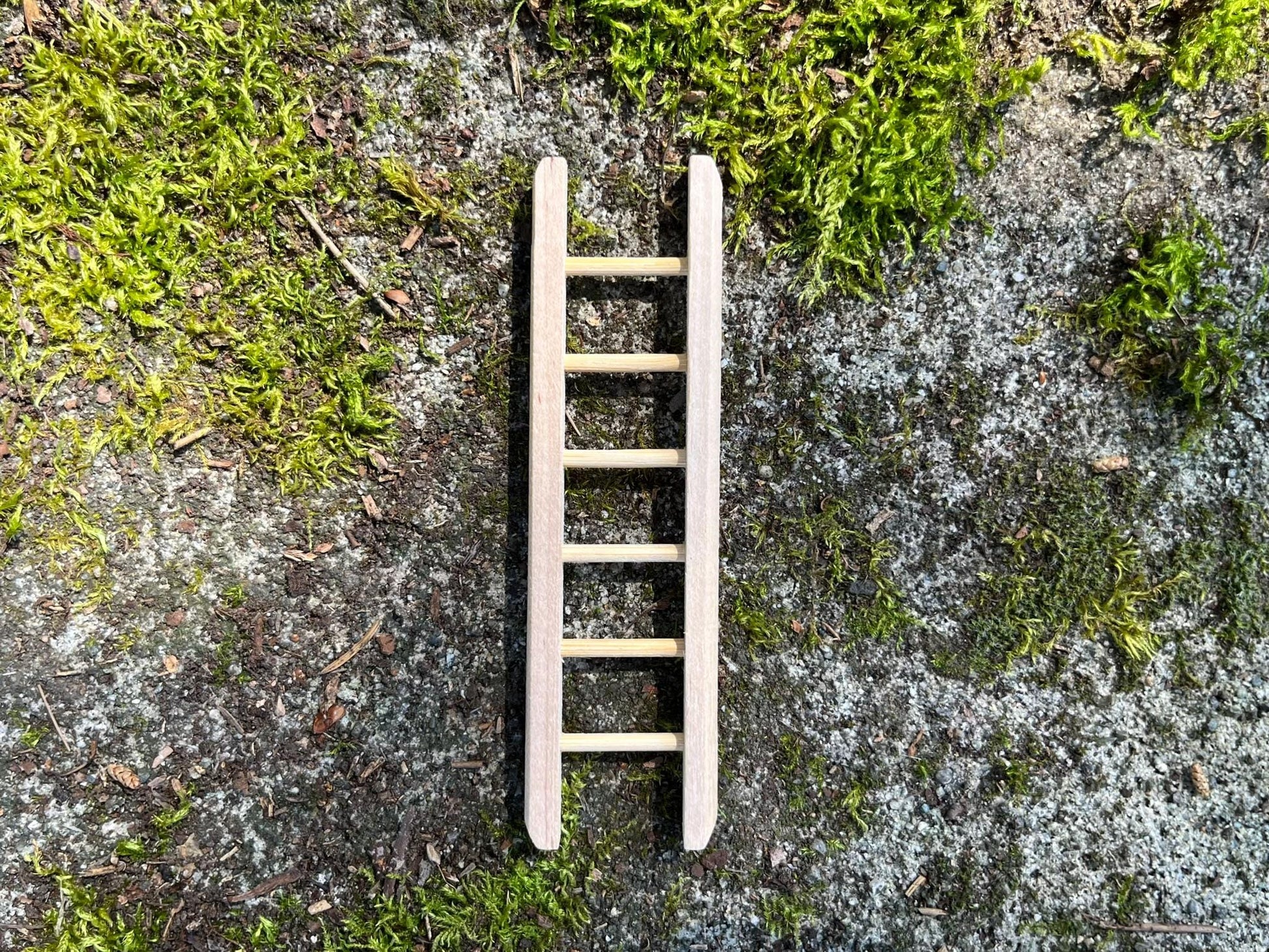 Miniature Fairy Ladder - Natural Wood