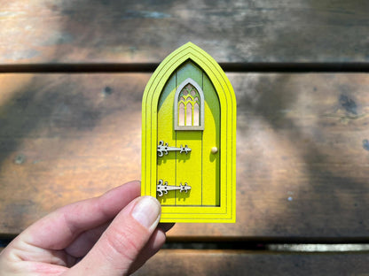 Colored Gothic Fairy Doors for Enchanting Outdoor Fairy Gardens