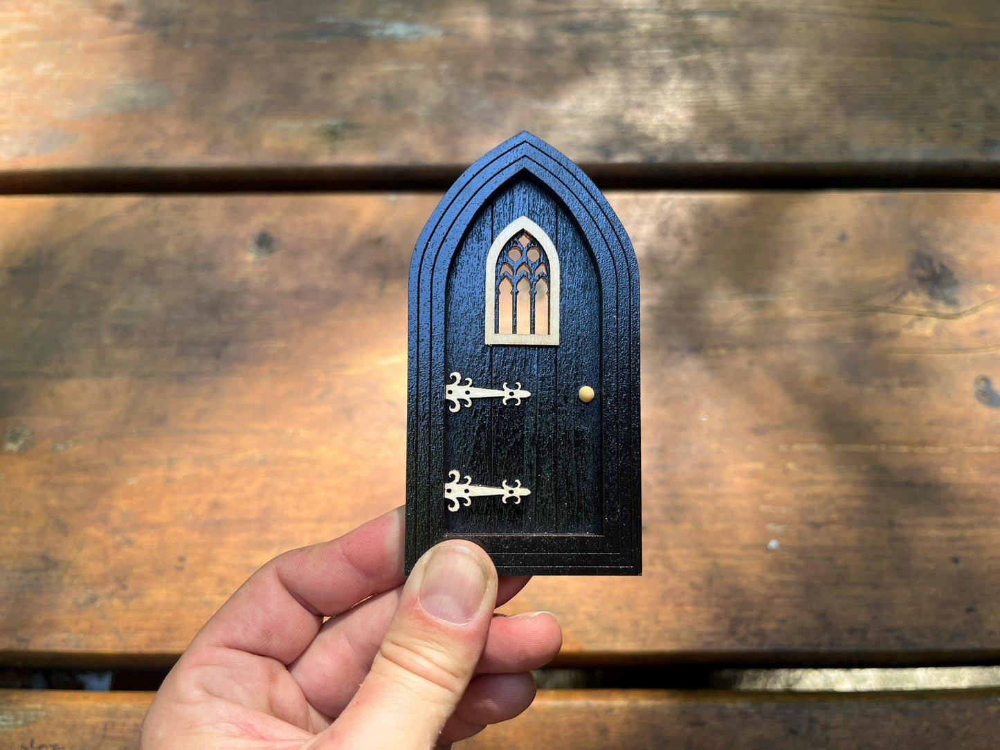 Colored Gothic Fairy Doors for Enchanting Outdoor Fairy Gardens