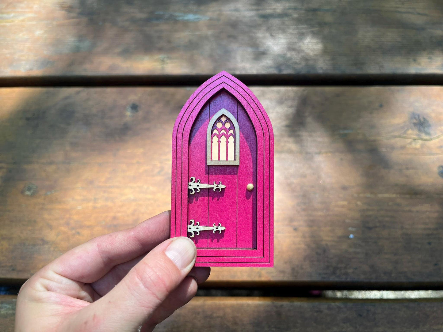 Colored Gothic Fairy Doors - Sealed for Outdoor Fairy Gardens
