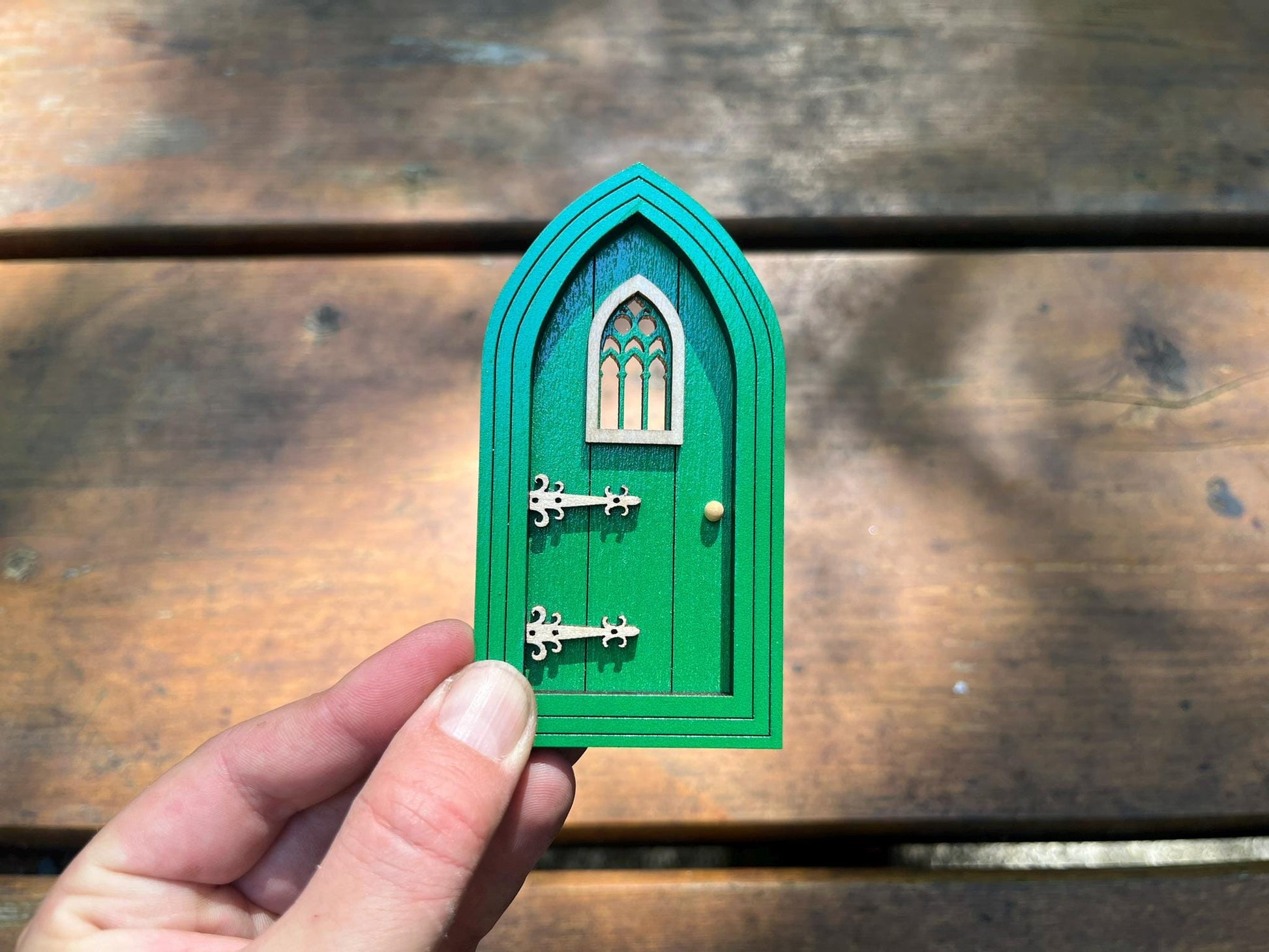 Colored Gothic Fairy Doors - Sealed for Outdoor Fairy Gardens