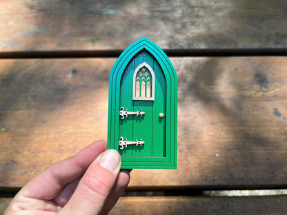 Colored Gothic Fairy Doors - Sealed for Outdoor Fairy Gardens