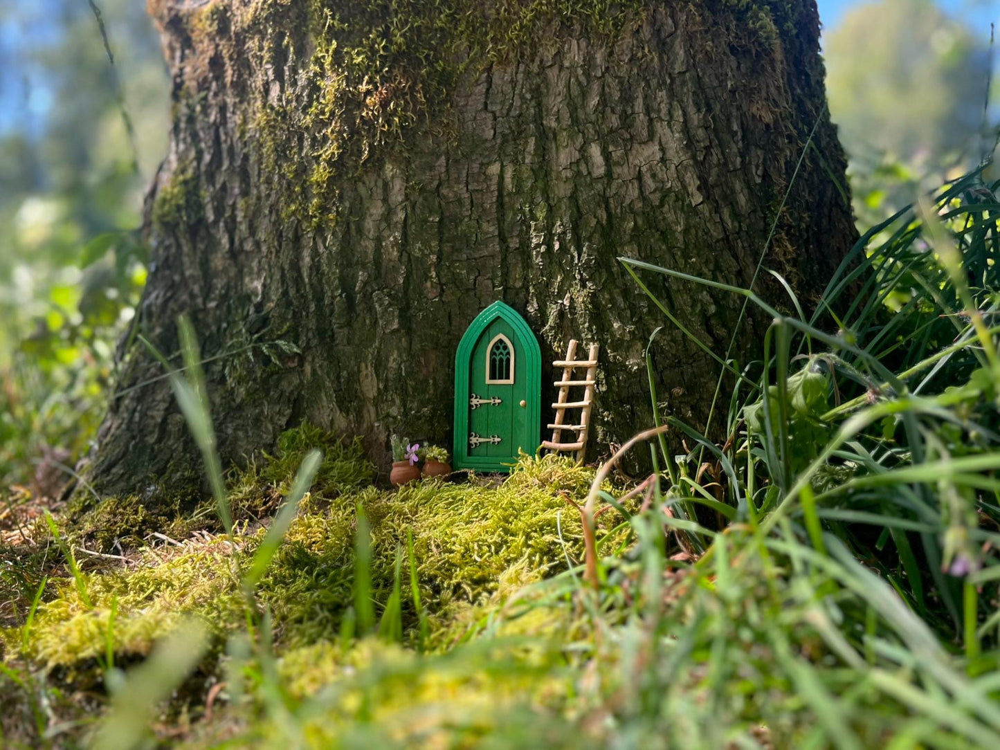 Colored Gothic Fairy Doors for Enchanting Outdoor Fairy Gardens