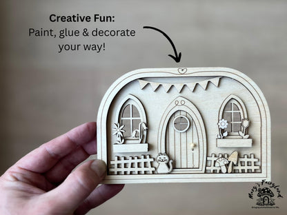 DIY Fairy Scene Kit – 22-Piece Gift Craft | Fairy Garden Activity for All Ages | Relaxing Wood Kit to Decorate