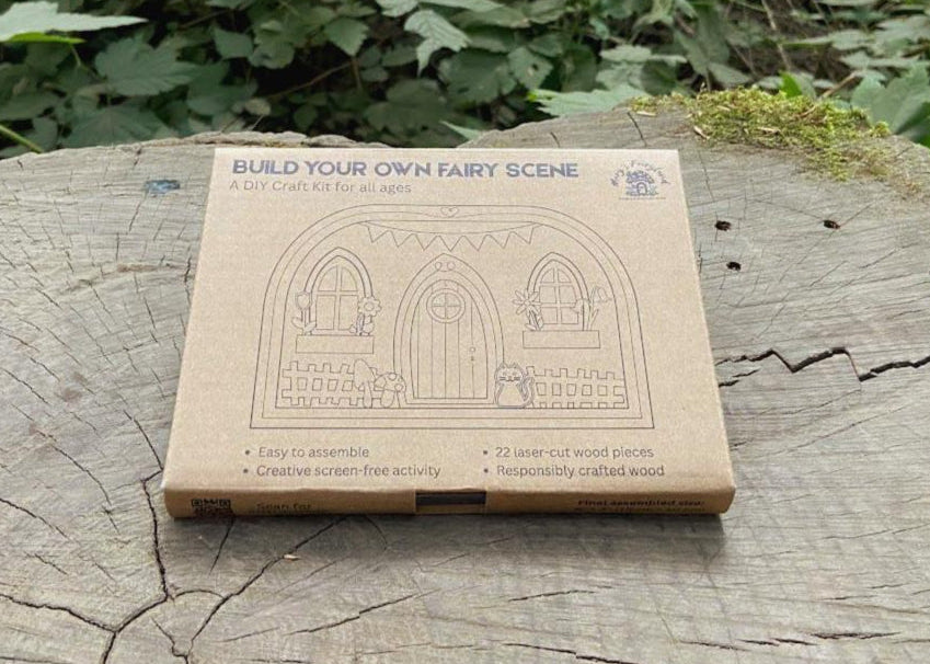 DIY Fairy Scene Kit – 22-Piece Gift Craft | Fairy Garden Activity for All Ages | Relaxing Wood Kit to Decorate