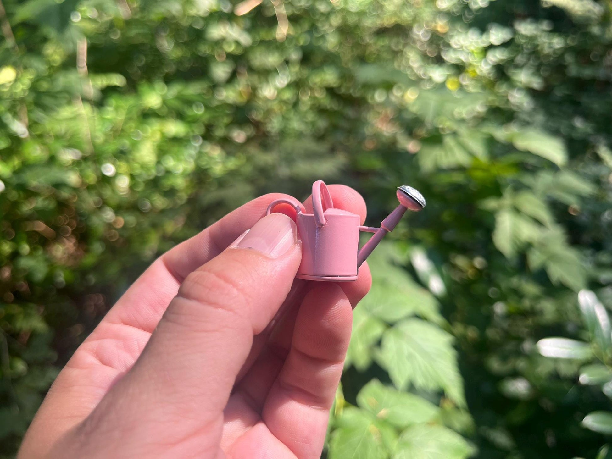 Miniature Fairy Garden Watering Can - Tiny Metal Decor - 1/24 Scale Mini Accessory