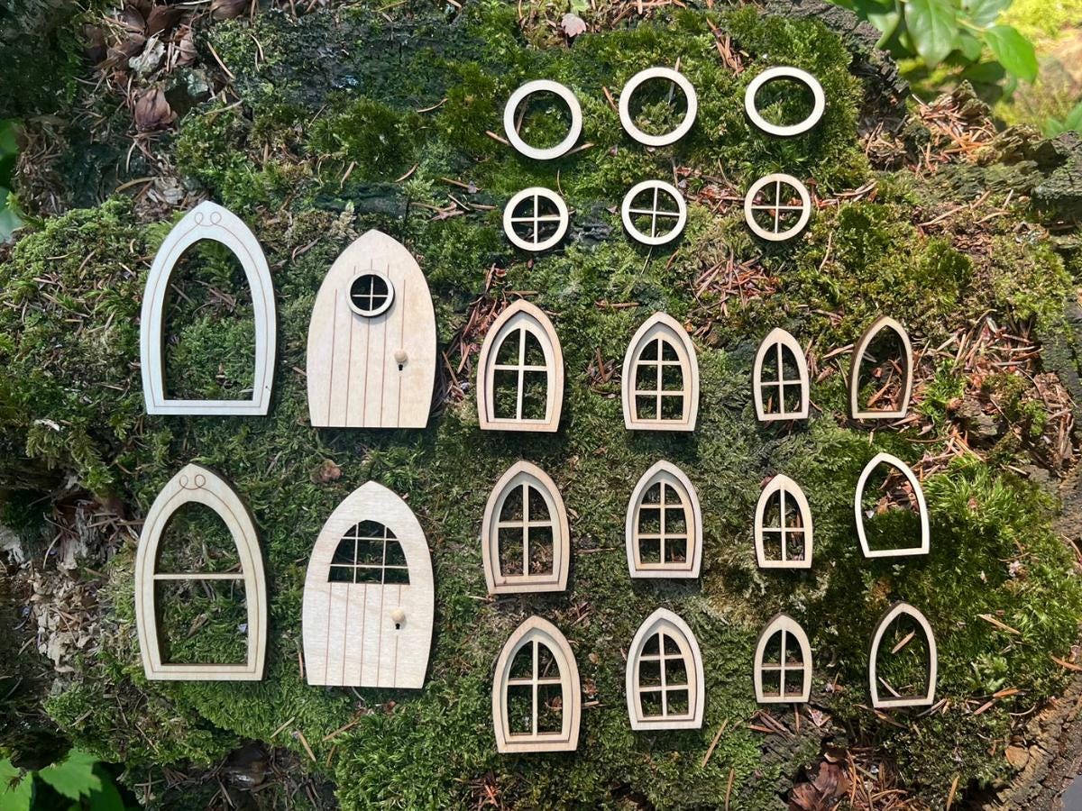 DIY Fairy Door and Windows Kit for Fairy Garden or Fairy House