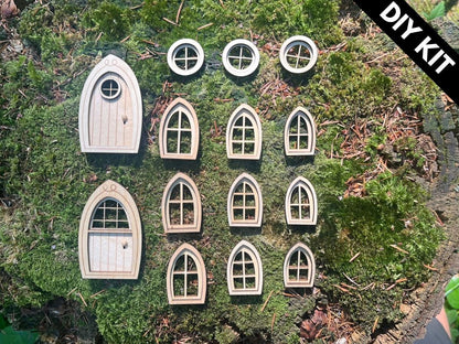 DIY Fairy Door and Windows Kit for Fairy Garden or Fairy House
