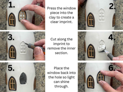 Finished Small Fairy Door and Window Set - Build a Magical Fairy House