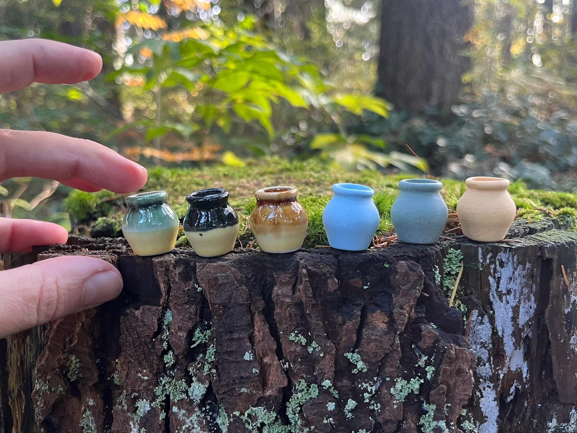 Set of 3 Enchanted Miniature Ceramic Vases