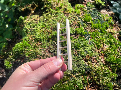 Miniature Fairy Ladder - Natural Wood
