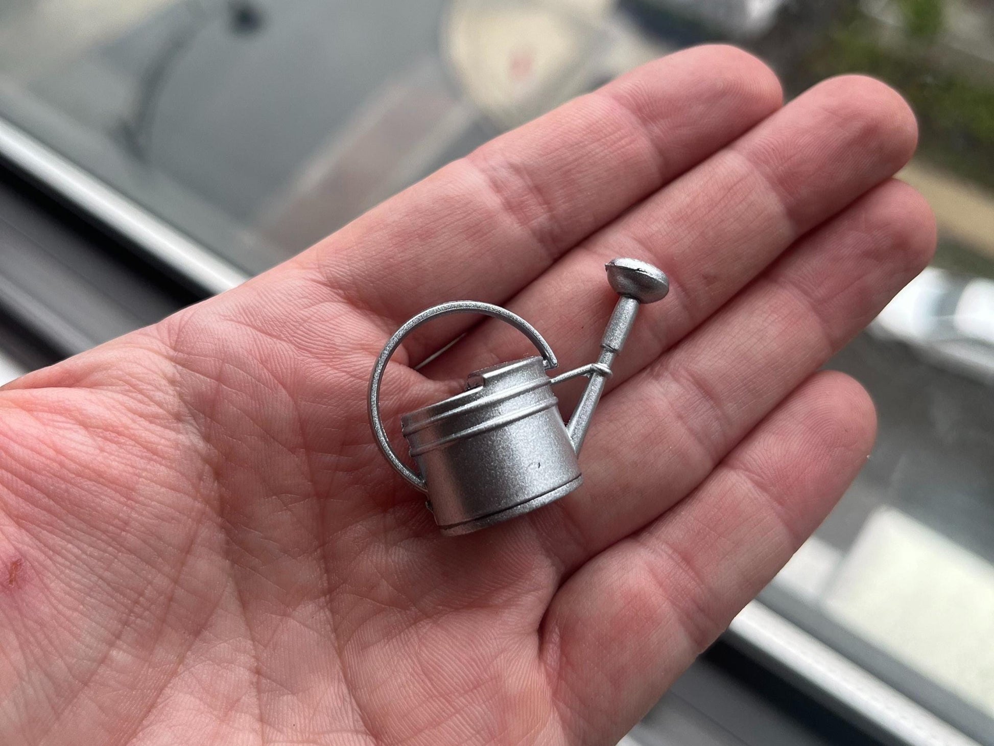 Miniature Fairy Garden Watering Can - Tiny Metal Decor - 1/24 Scale Mini Accessory