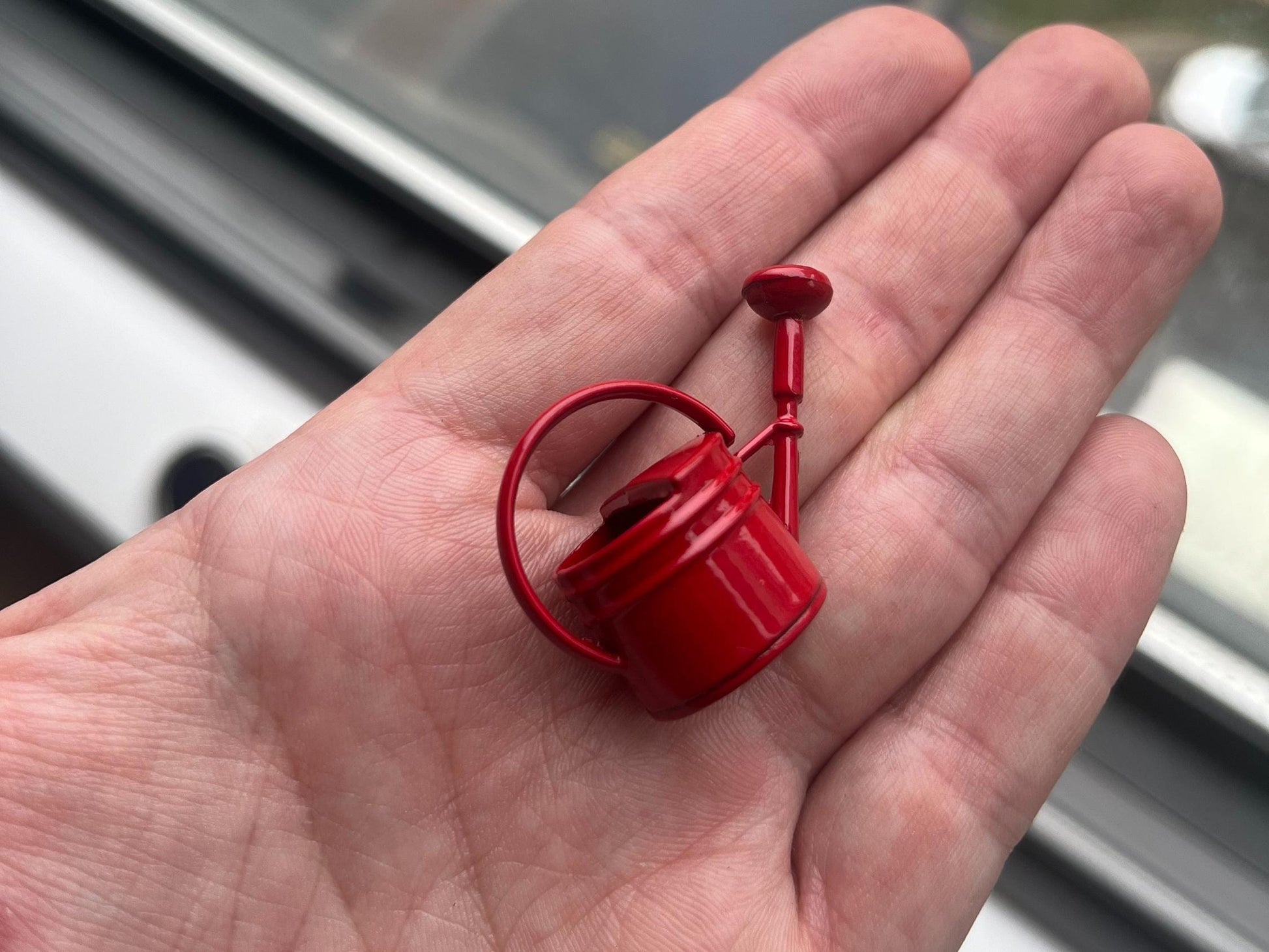 Miniature Fairy Garden Watering Can - Tiny Metal Decor - 1/24 Scale Mini Accessory