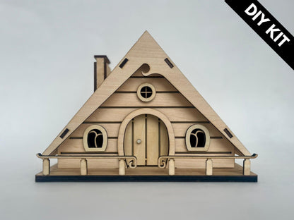 DIY Fairy House Kit with Solar Light - Ellie's Wooden Garden Cottage - Build & Paint Craft