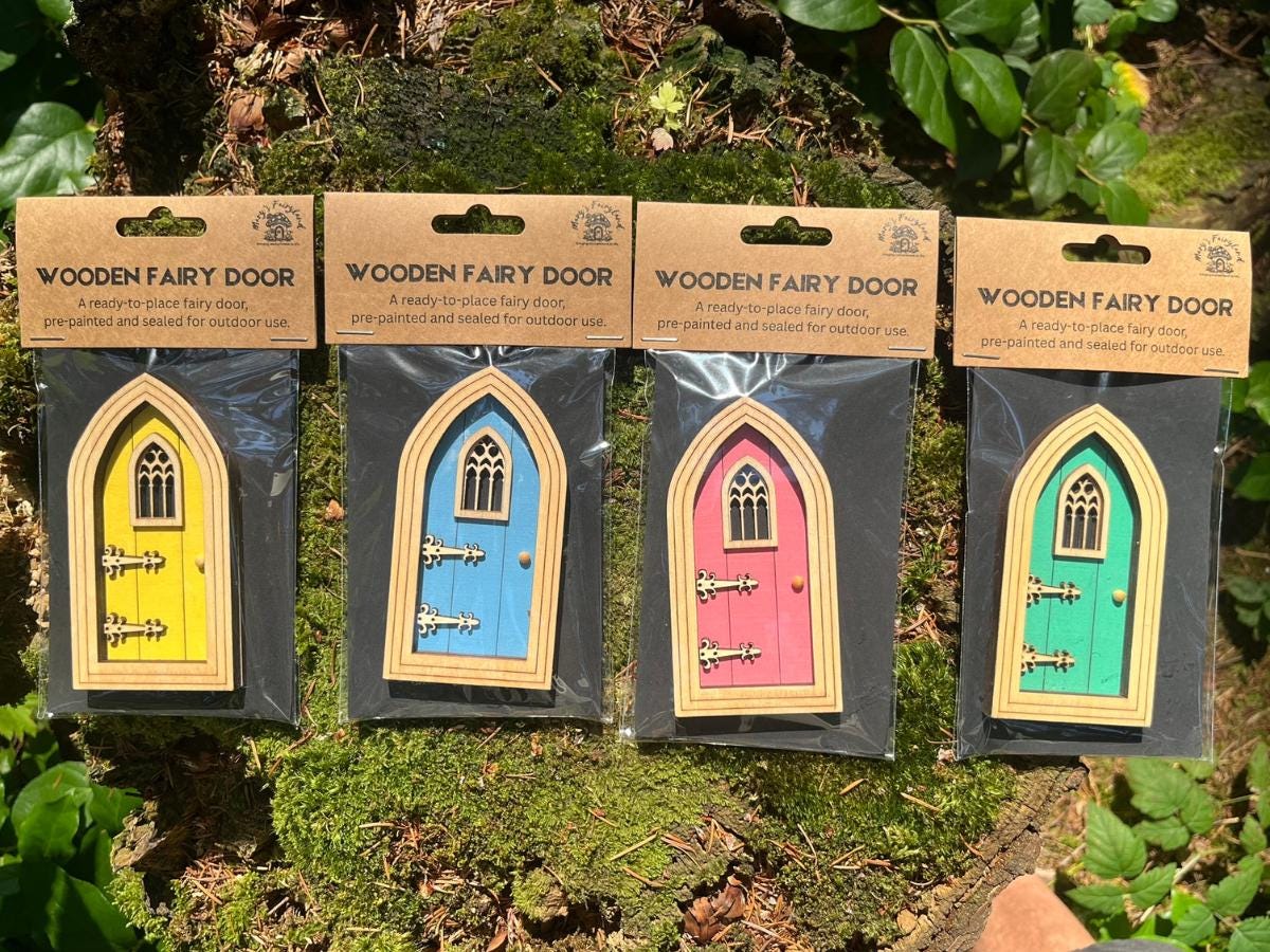 Gothic Pumpkin Fairy Door - Outdoor Miniature Halloween Decor