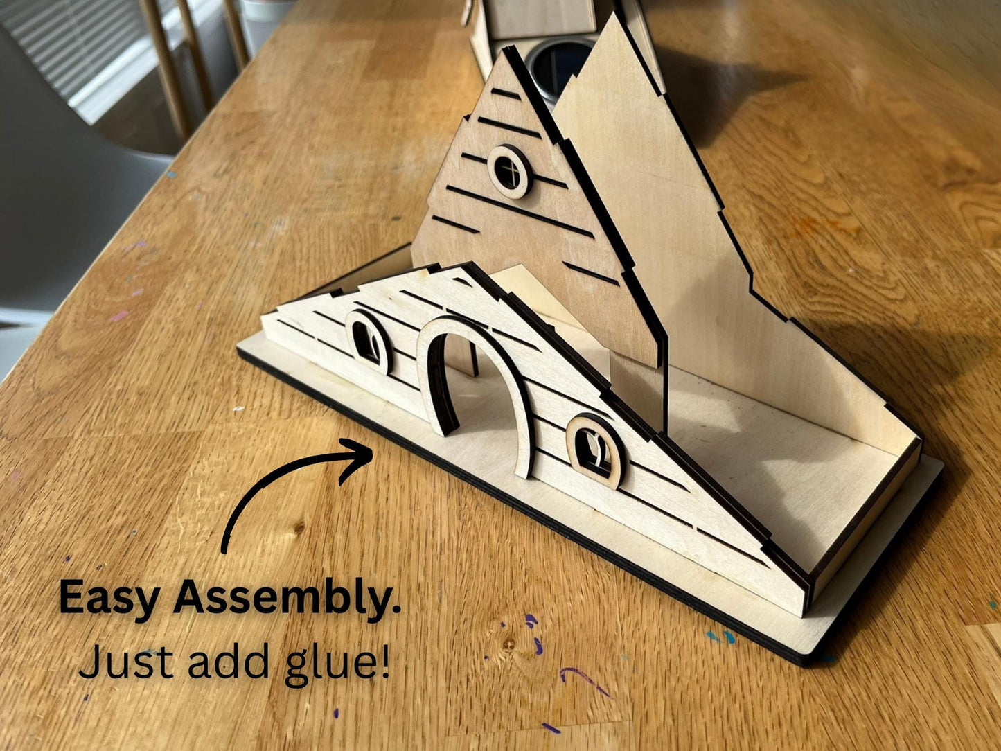 DIY Fairy House Kit - Wooden Fairy Garden House with Solar Roof - Lili