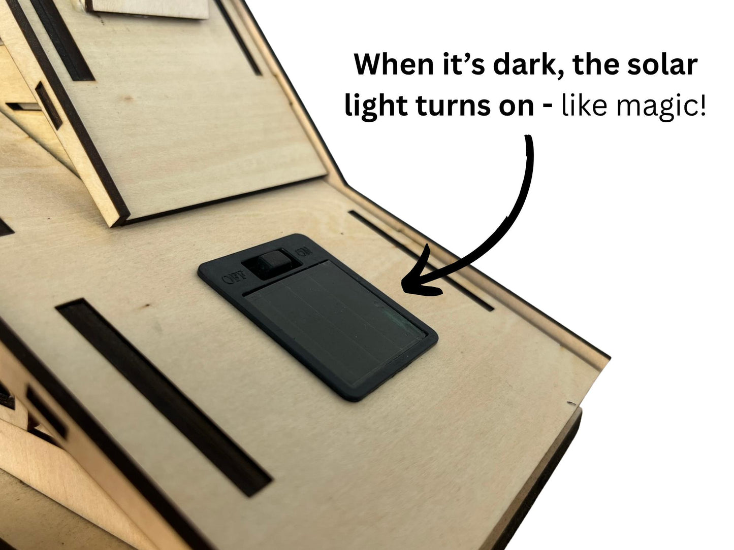 DIY Fairy House Kit - Wooden Fairy Garden House with Solar Roof - Lili