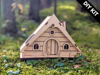 DIY Fairy House Kit with Solar Light - Ellie's Wooden Garden Cottage - Build & Paint Craft