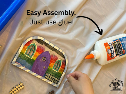 DIY Fairy Garden Scene Kit: 22-Piece Wood Craft Gift