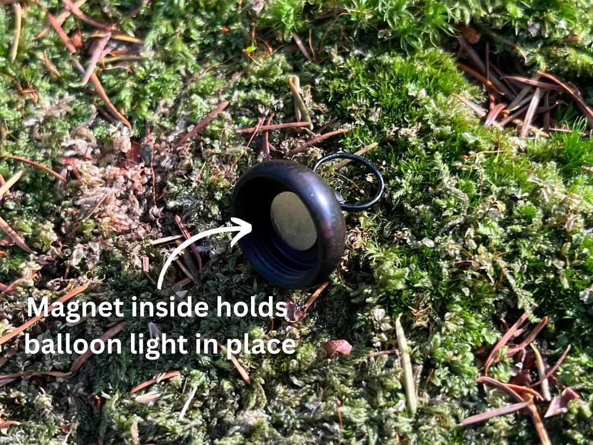 Enchanted Fairy Lantern with Wooden Acorn Cap – Magical Glow for Your Fairy Village