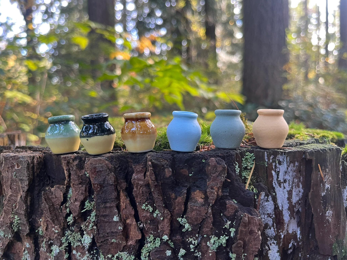 Set of 3 Enchanted Miniature Ceramic Vases