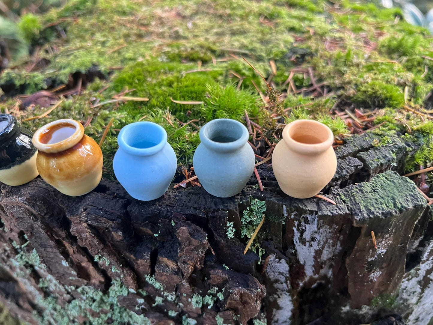 Set of 3 Enchanted Miniature Ceramic Vases