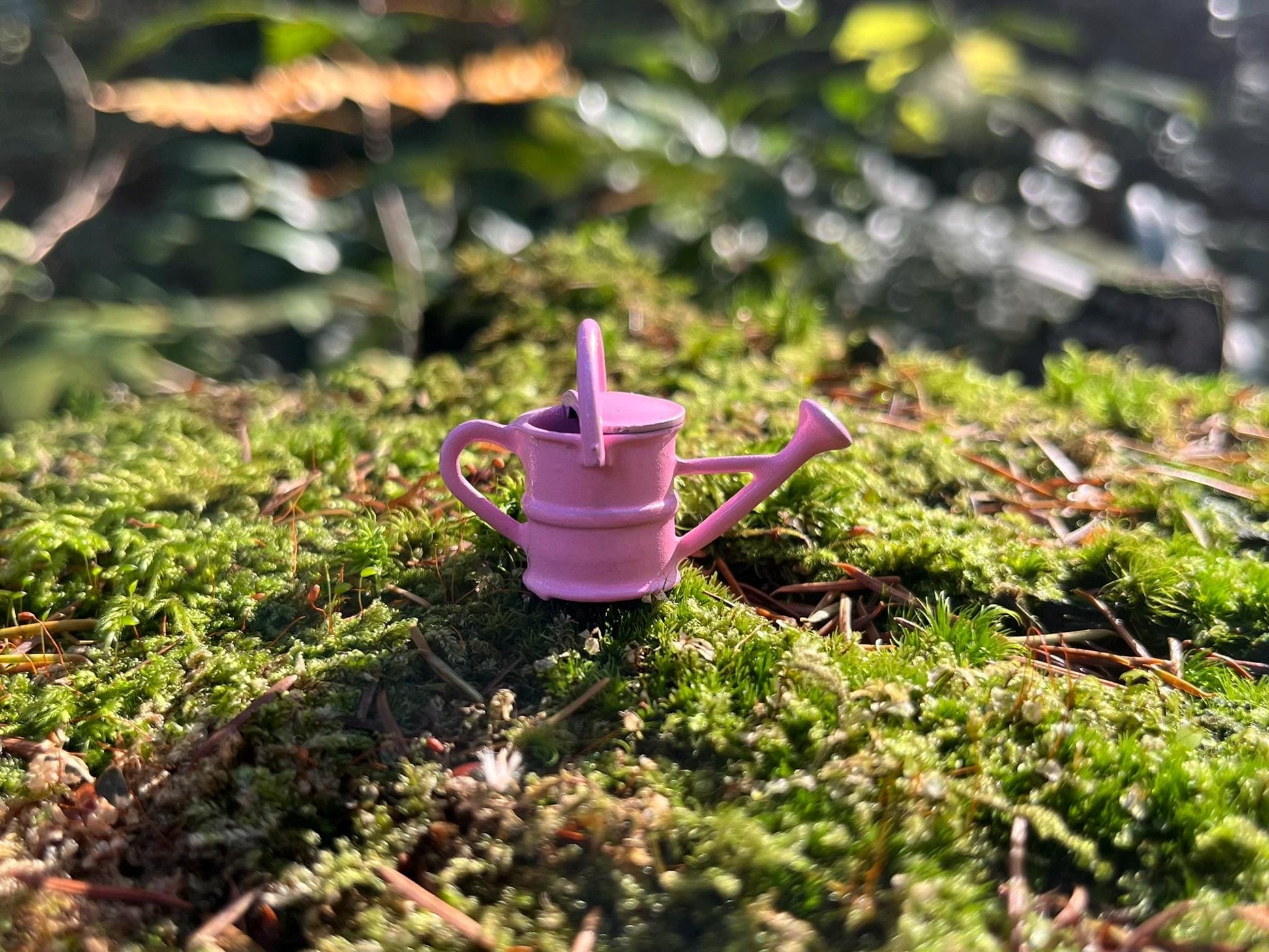 Miniature Fairy Garden Watering Can - Tiny Metal Decor - 1/24 Scale Mini Accessory